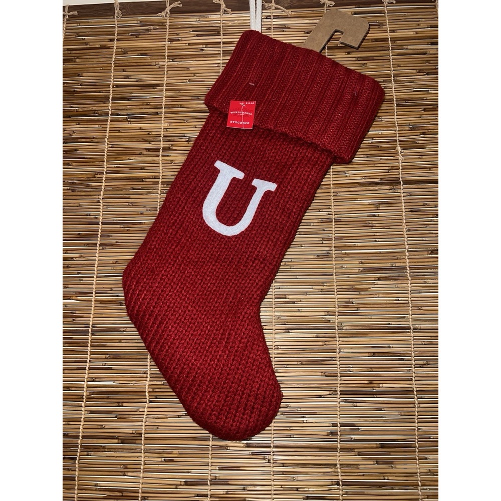 WONDERSHOP Knit Monogram‎ LETTER U 20" Christmas Stocking